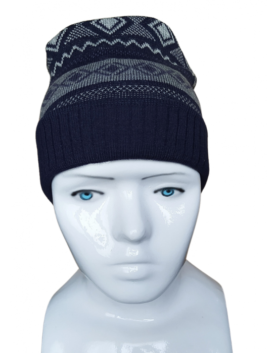 Unisex Purewool Jacquard stripes design Cap